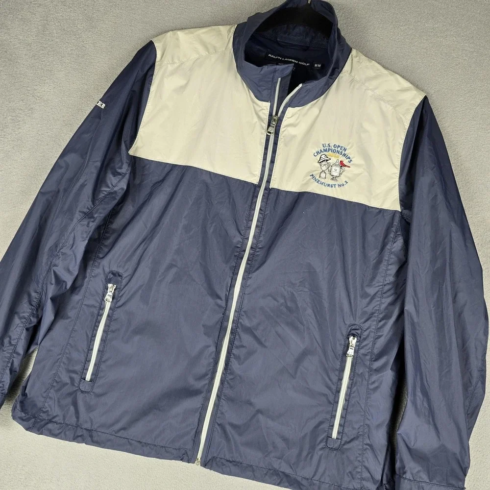 Ralph Lauren Golf Jacket Mens Medium Blue White US Open Pinehurst Volunteer 2014